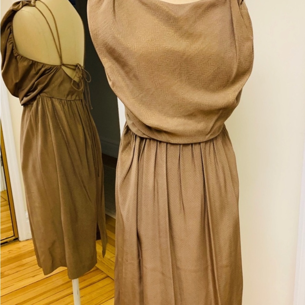 Nicholas K- Python Silk Dress In Gold - Picture 2 of 7
